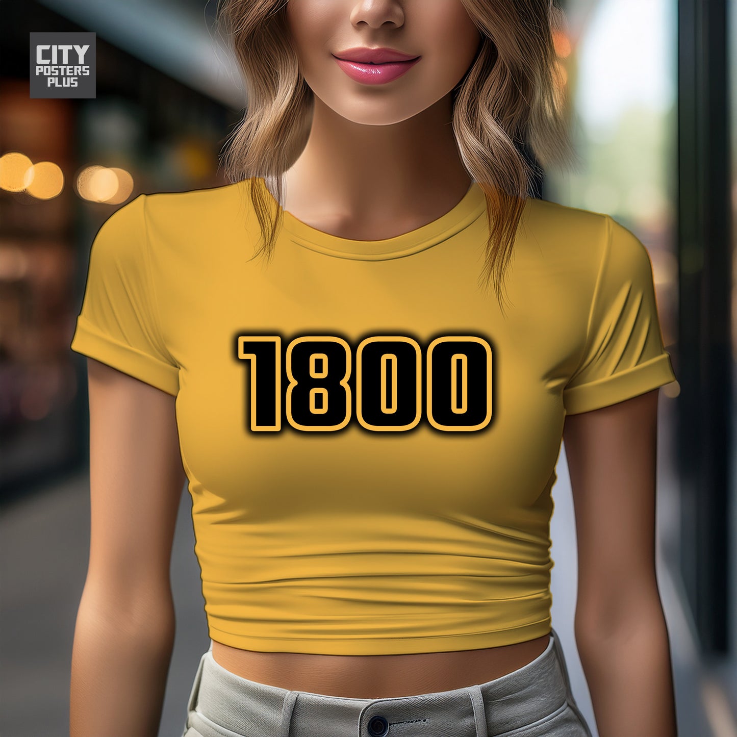 1800 Year Women Crop Top (Golden Yellow)