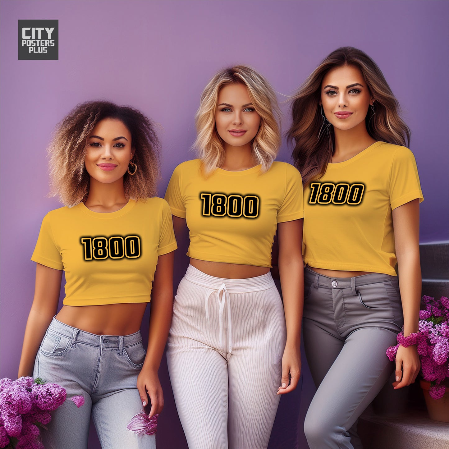 1800 Year Women Crop Top (Golden Yellow)