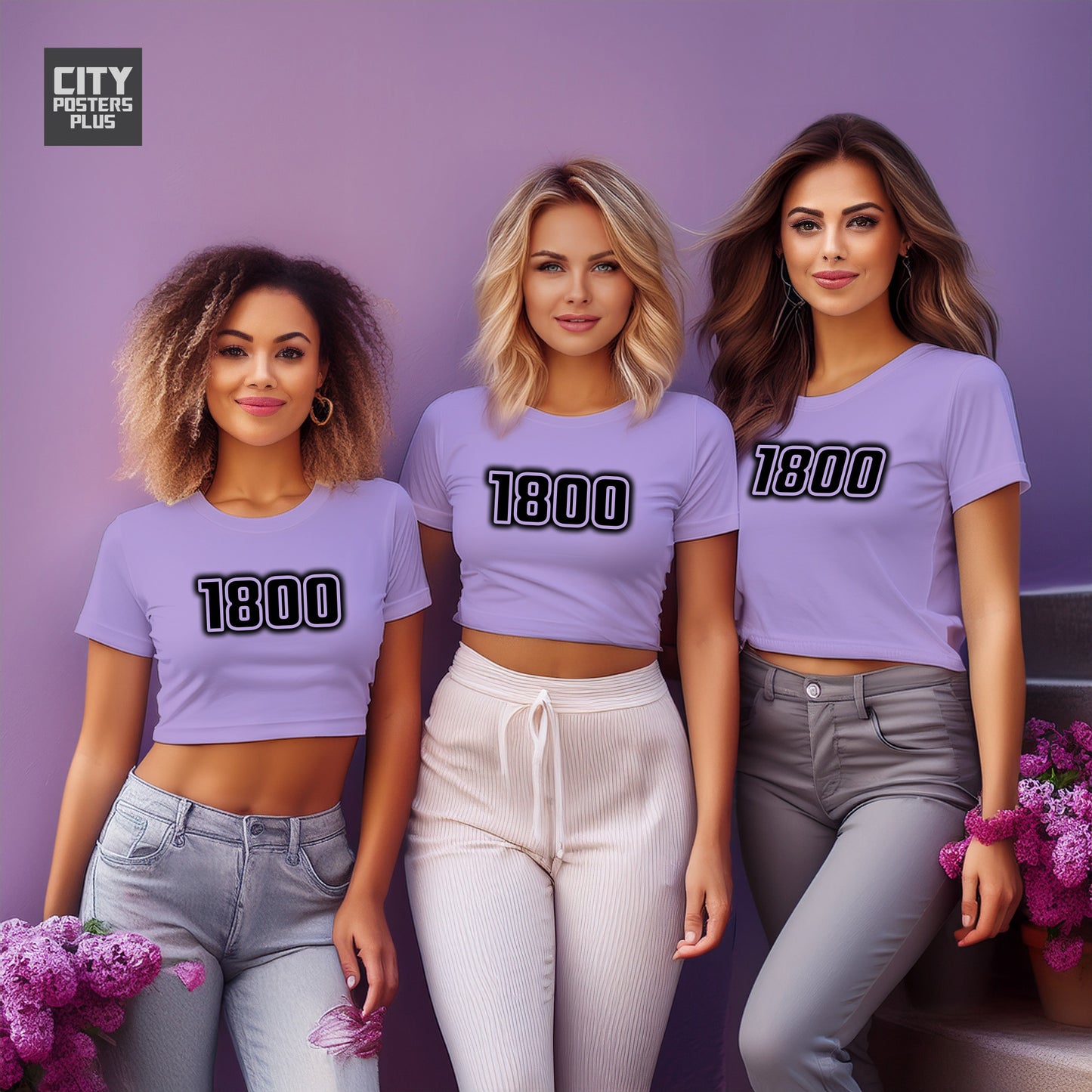 1800 Year Women Crop Top (Iris Lavender)