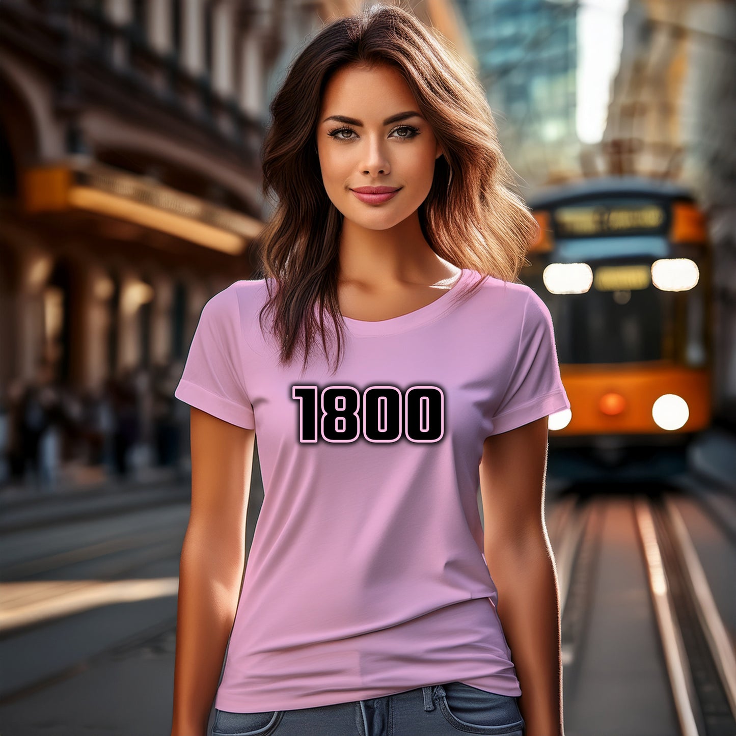 1800 Year Women T-Shirt (Light Pink)
