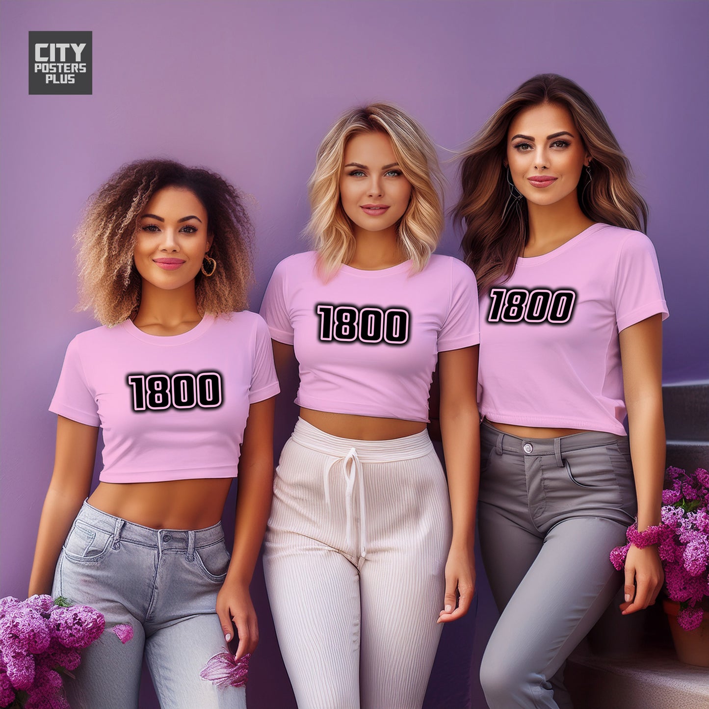 1800 Year Women Crop Top (Light Pink)