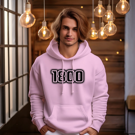 1800 Year Men Unisex Hoodie (Light Pink)