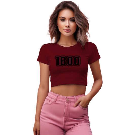 1800 Year Women Crop Top (Maroon)