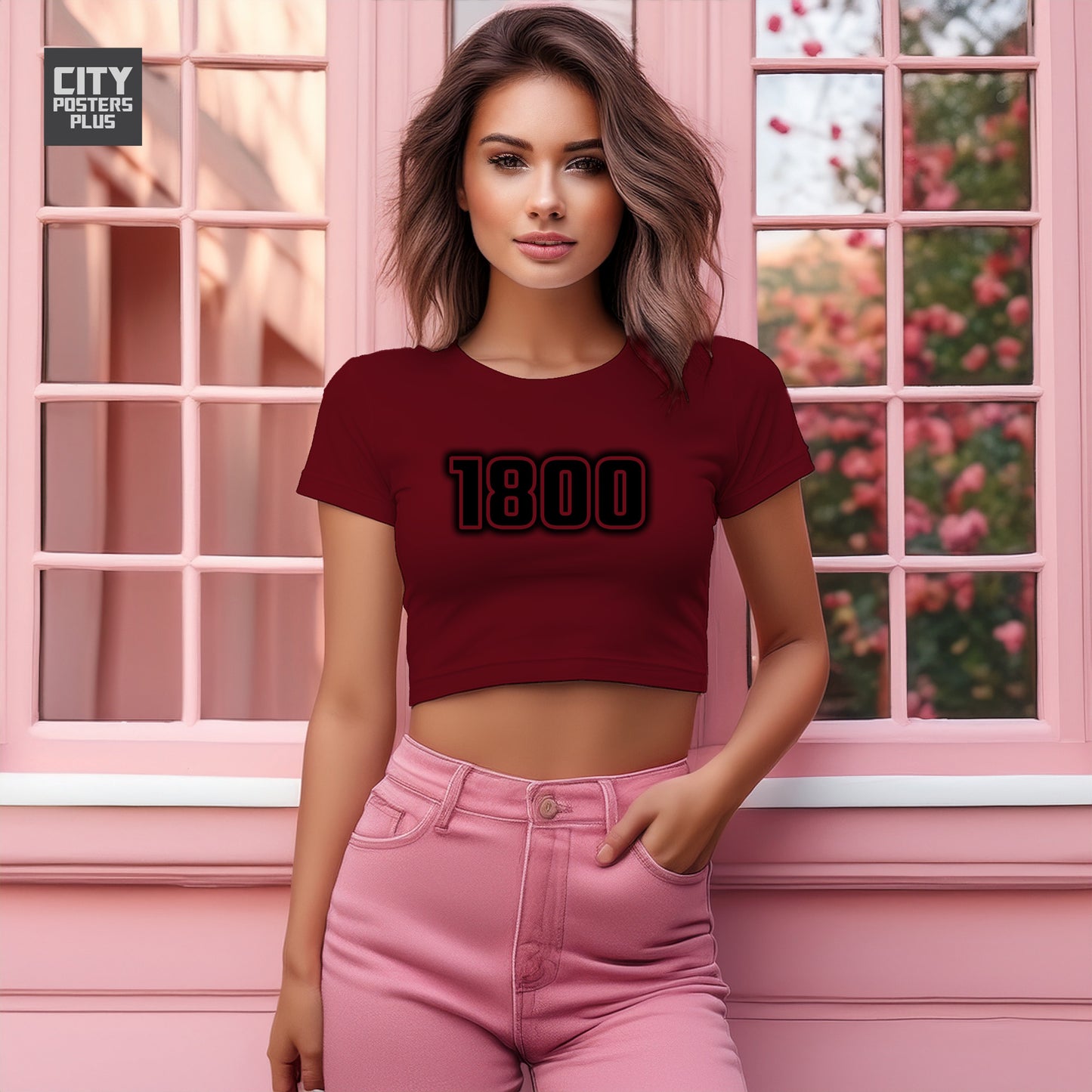 1800 Year Women Crop Top (Maroon)