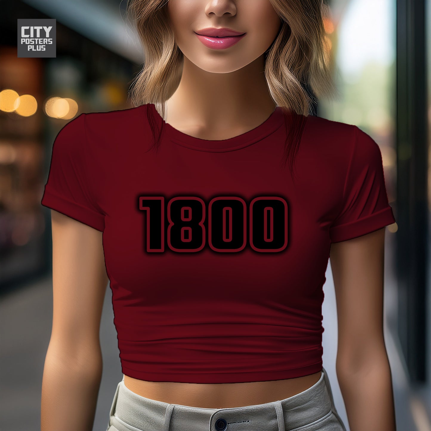1800 Year Women Crop Top (Maroon)