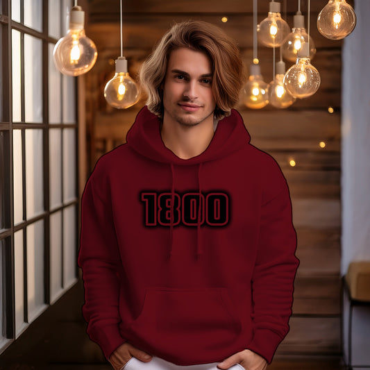 1800 Year Men Unisex Hoodie (Maroon)
