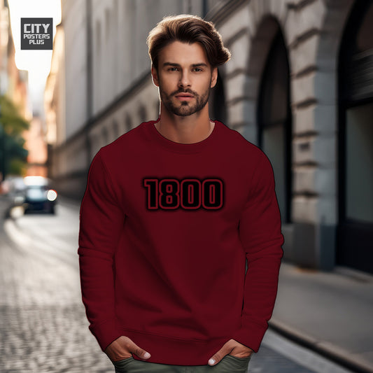 1800 Year Men Unisex Sweatshirt (Maroon)