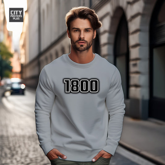 1800 Year Men Unisex Sweatshirt (Melange Grey)