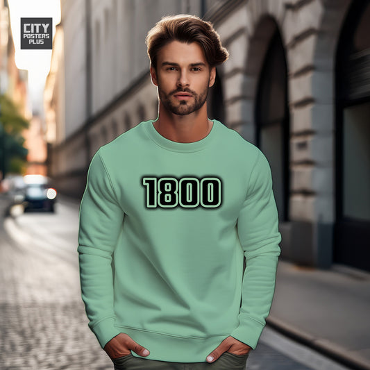 1800 Year Men Unisex Sweatshirt (Mint Green)