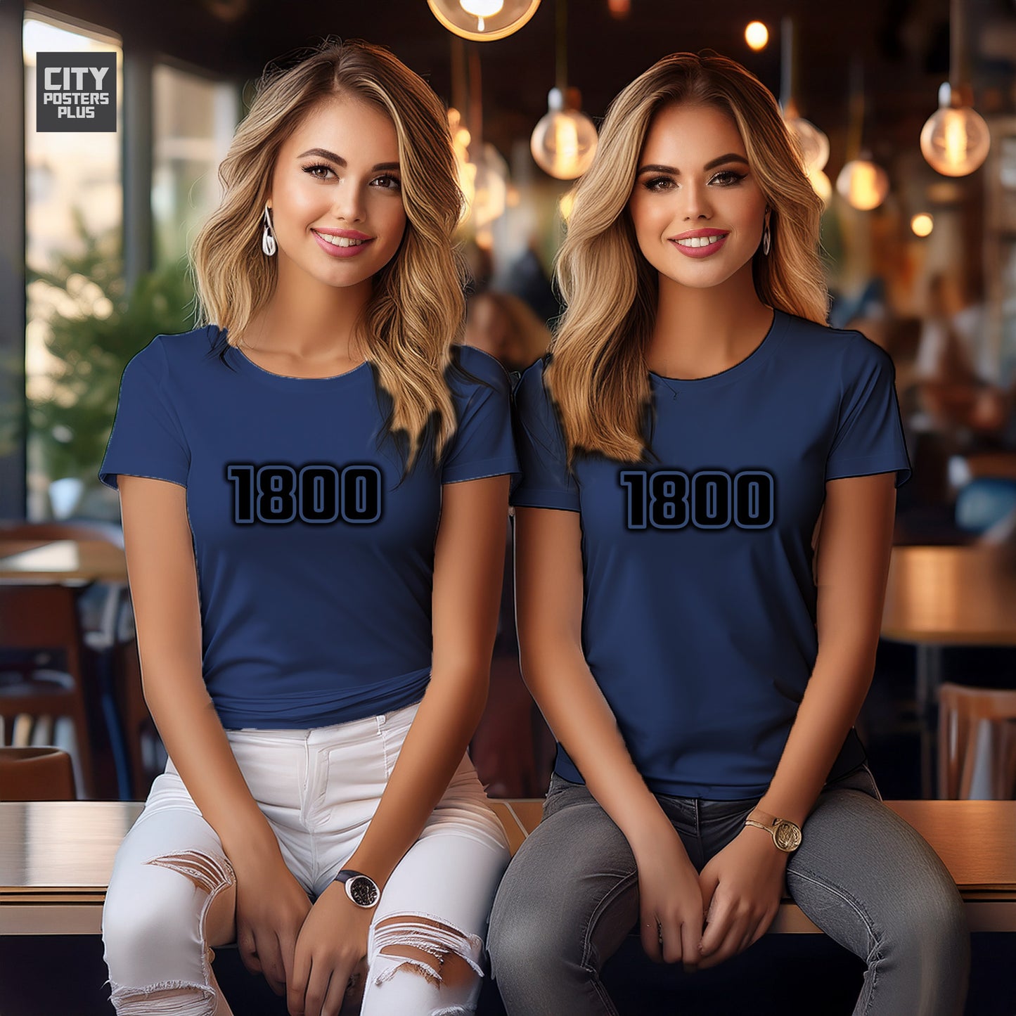 1800 Year Women T-Shirt (Navy Blue)