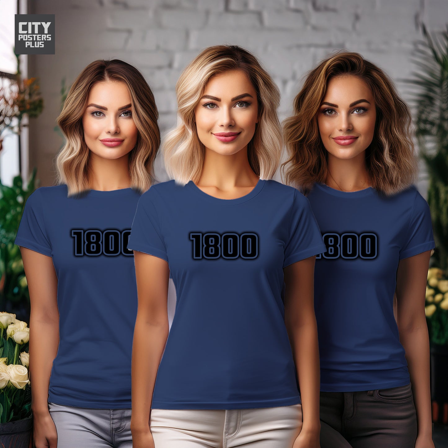 1800 Year Women T-Shirt (Navy Blue)