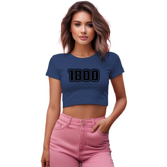 1800 Year Women Crop Top (Navy Blue)