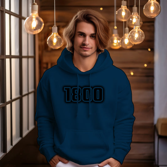 1800 Year Men Unisex Hoodie (Navy Blue)