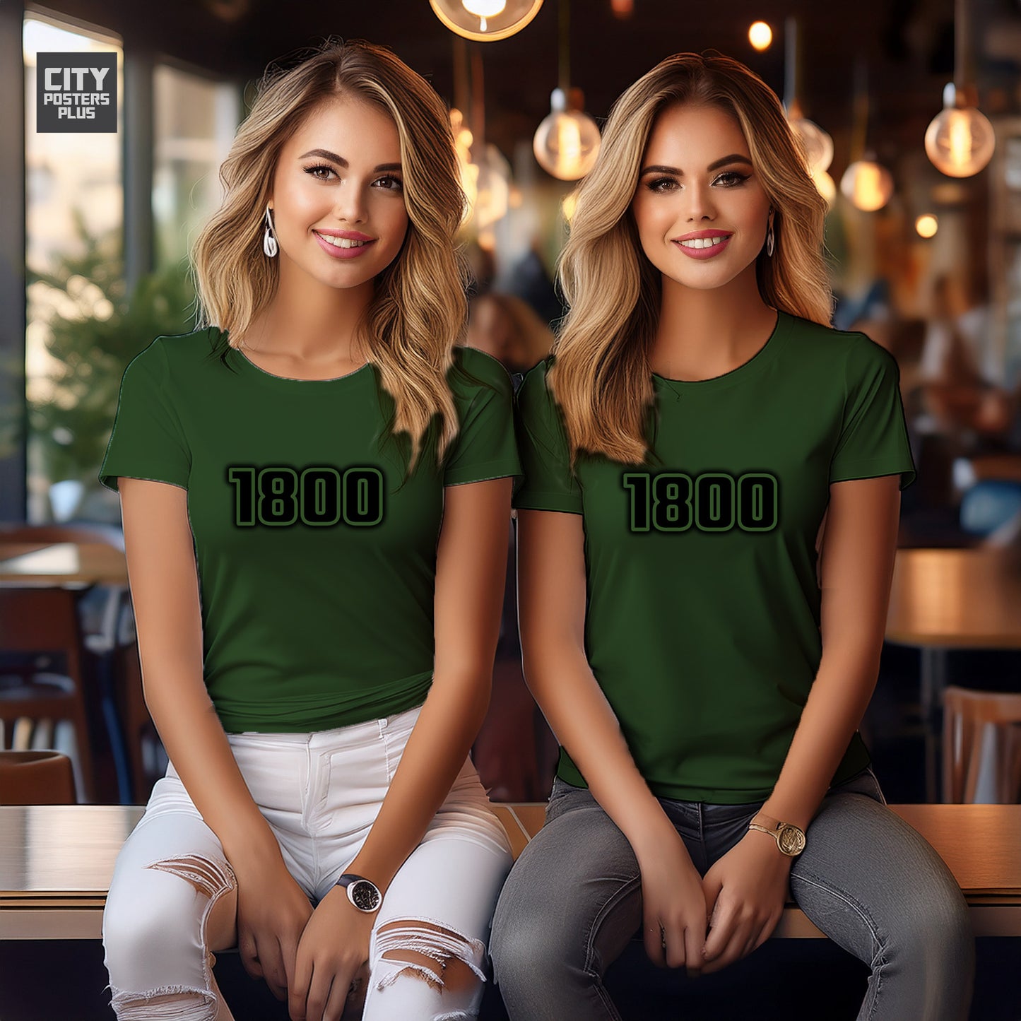 1800 Year Women T-Shirt (Olive Green)