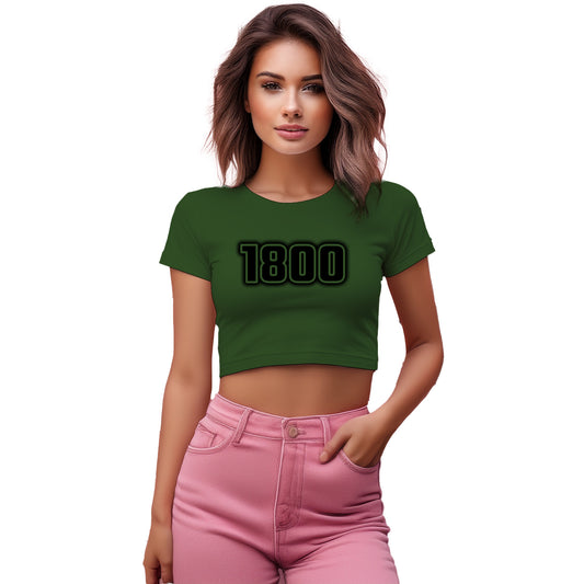 1800 Year Women Crop Top (Olive Green)