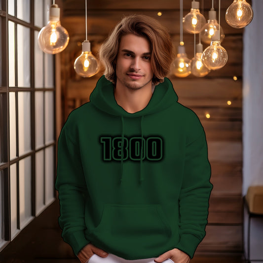 1800 Year Men Unisex Hoodie (Olive Green)