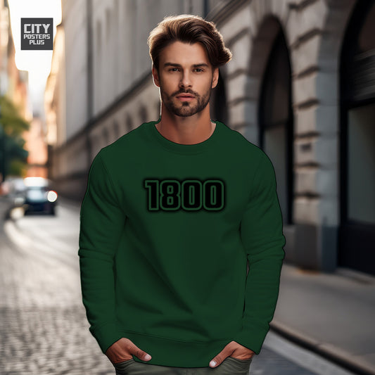 1800 Year Men Unisex Sweatshirt (Olive Green)