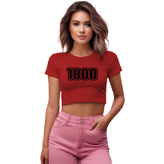 1800 Year Women Crop Top (Red)