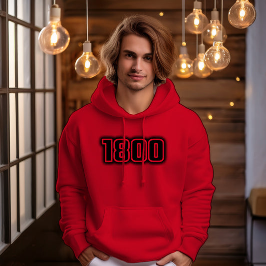 1800 Year Men Unisex Hoodie (Red)