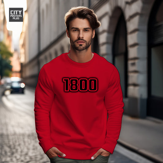 1800 Year Men Unisex Sweatshirt (Red)