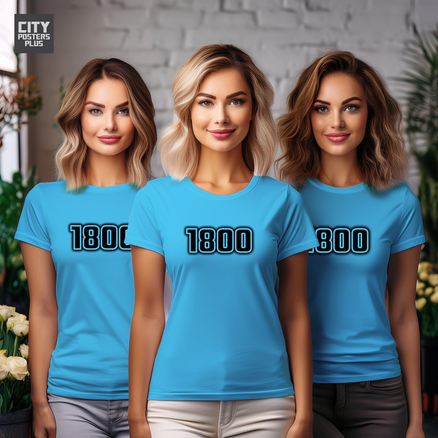 1800 Year Women T-Shirt (Sky Blue)