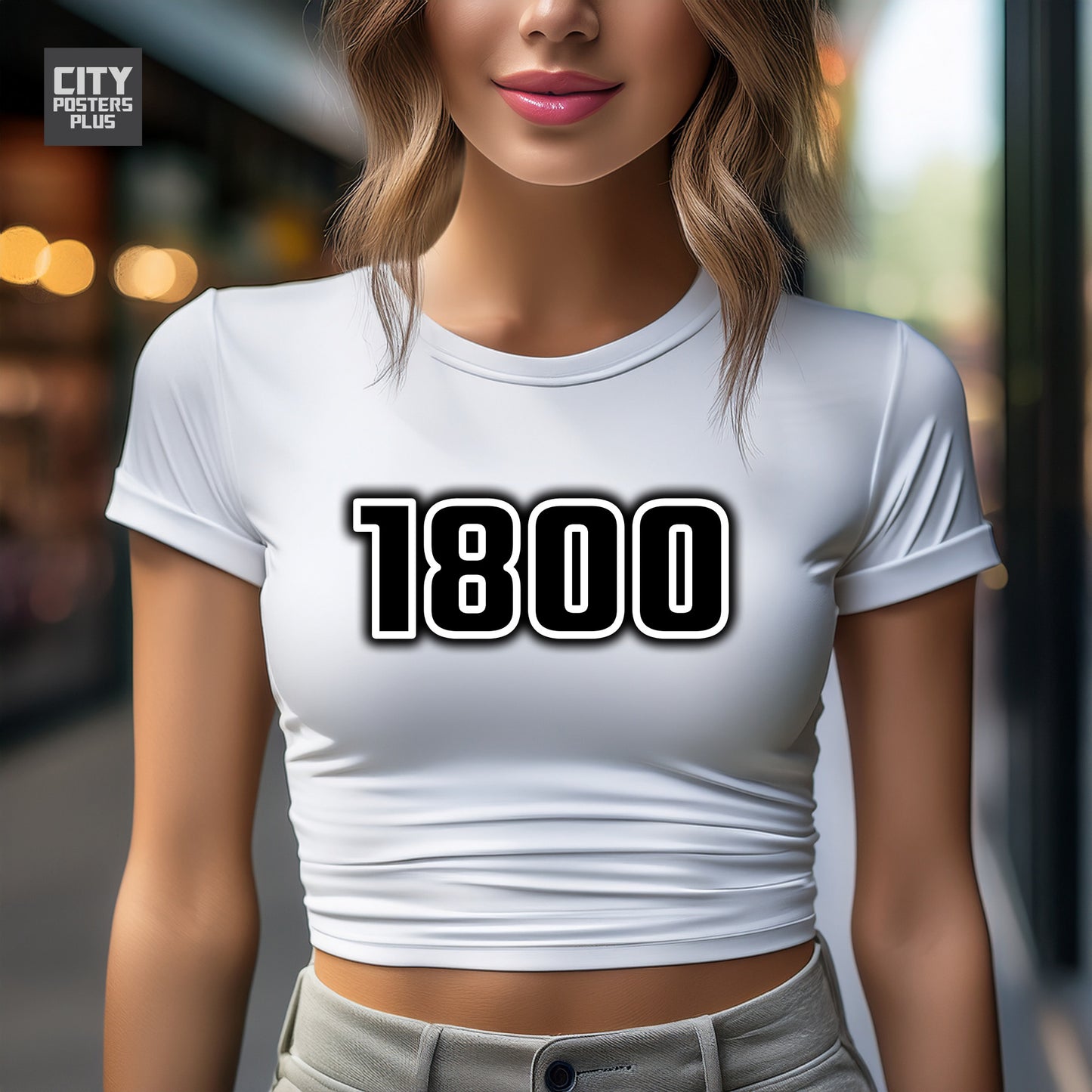 1800 Year Women Crop Top (White)