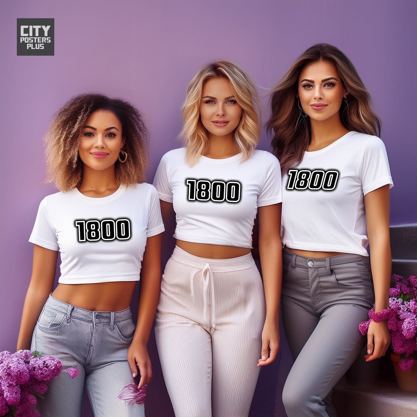 1800 Year Women Crop Top (White)