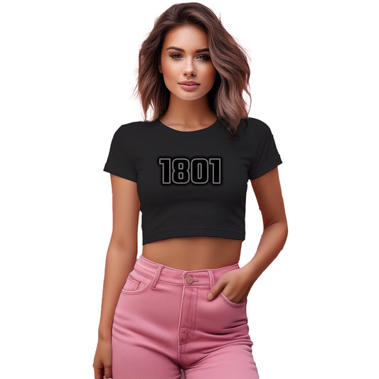1801 Year Women Crop Top (Black)