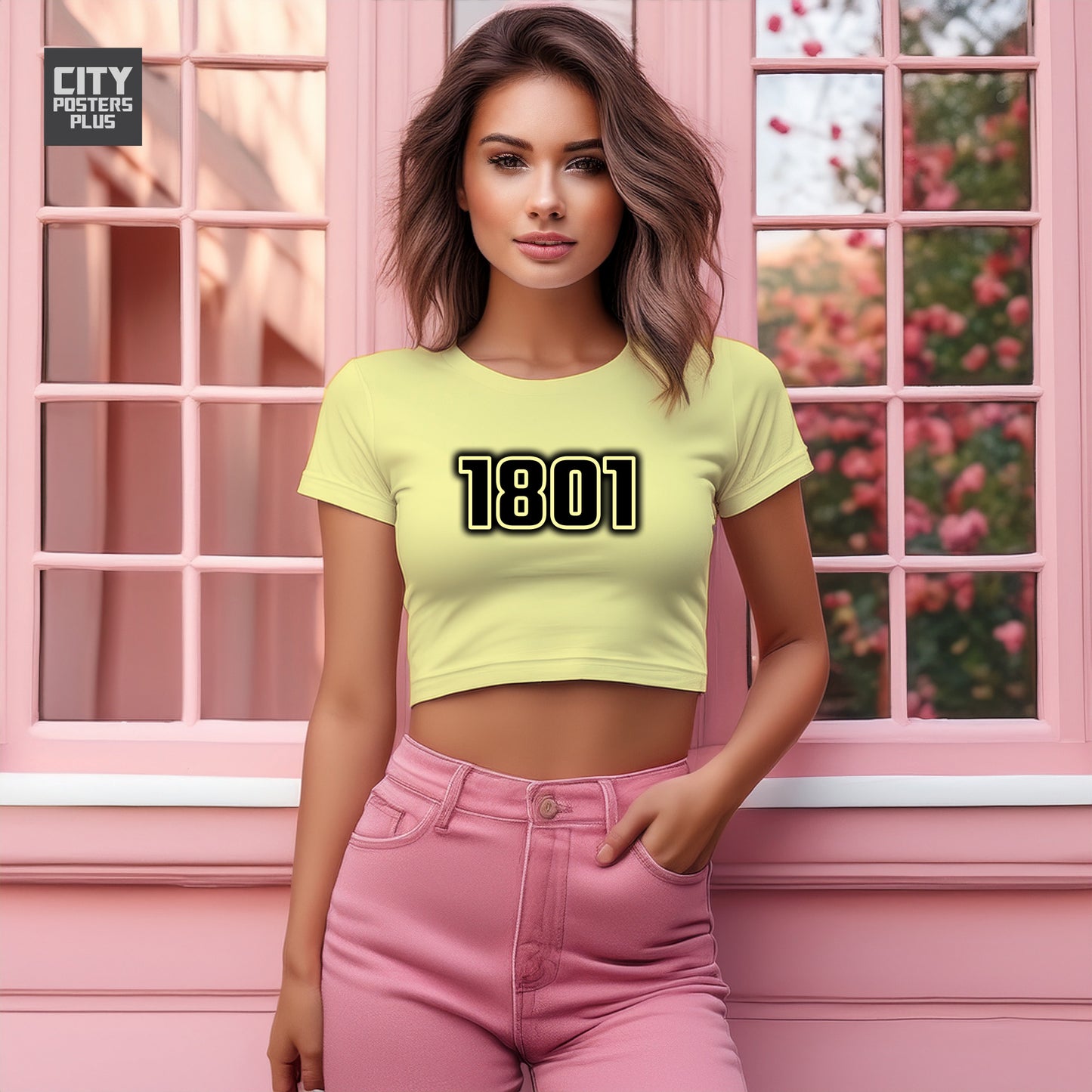 1801 Year Women Crop Top (Butter Yellow)