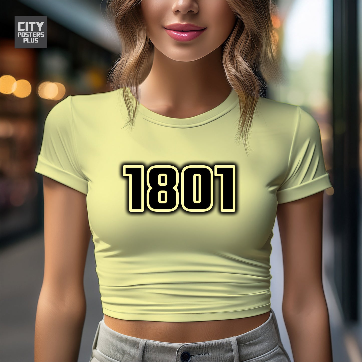 1801 Year Women Crop Top (Butter Yellow)
