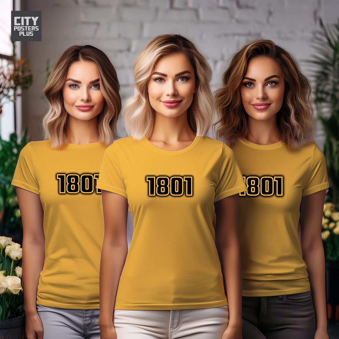 1801 Year Women T-Shirt (Golden Yellow)