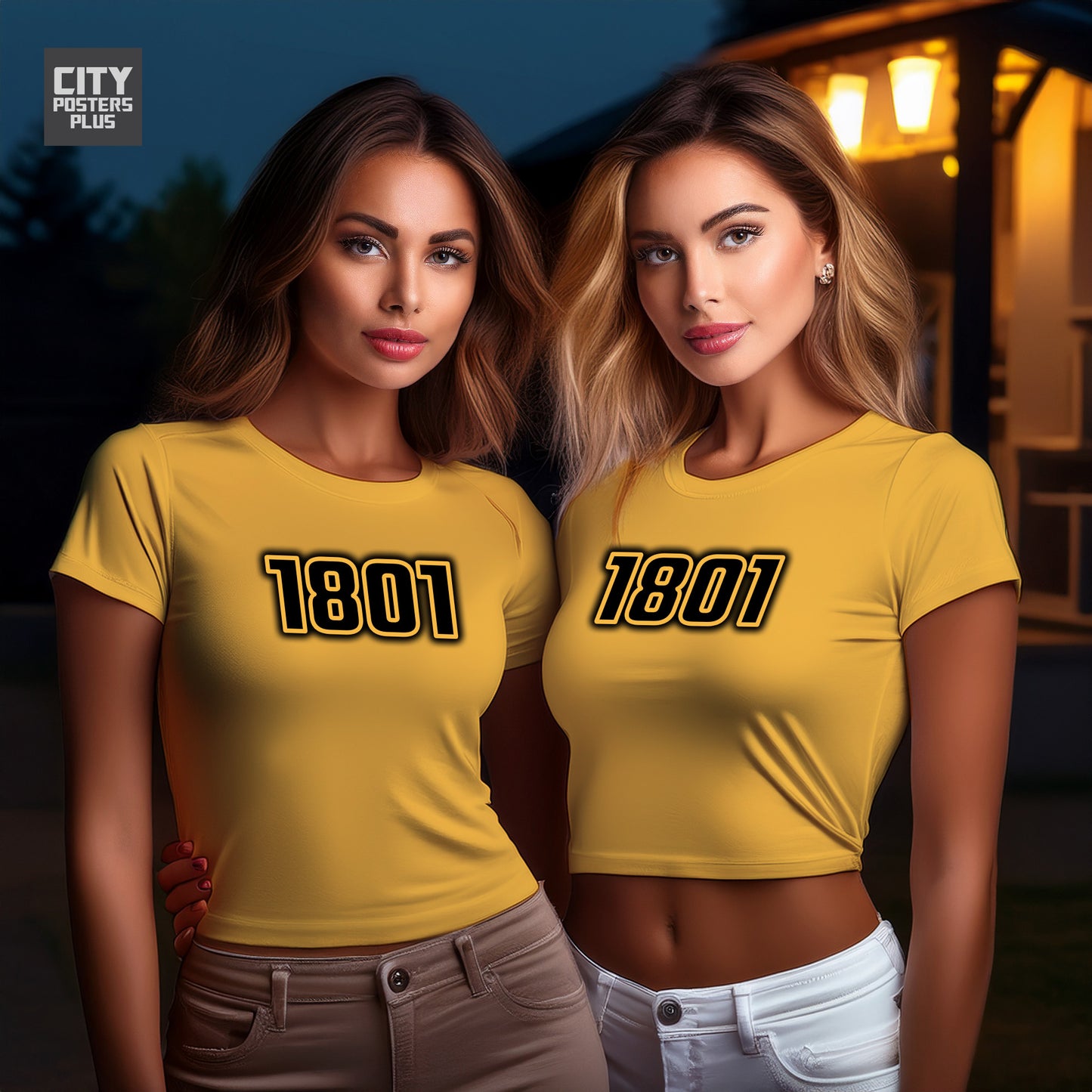 1801 Year Women Crop Top (Golden Yellow)