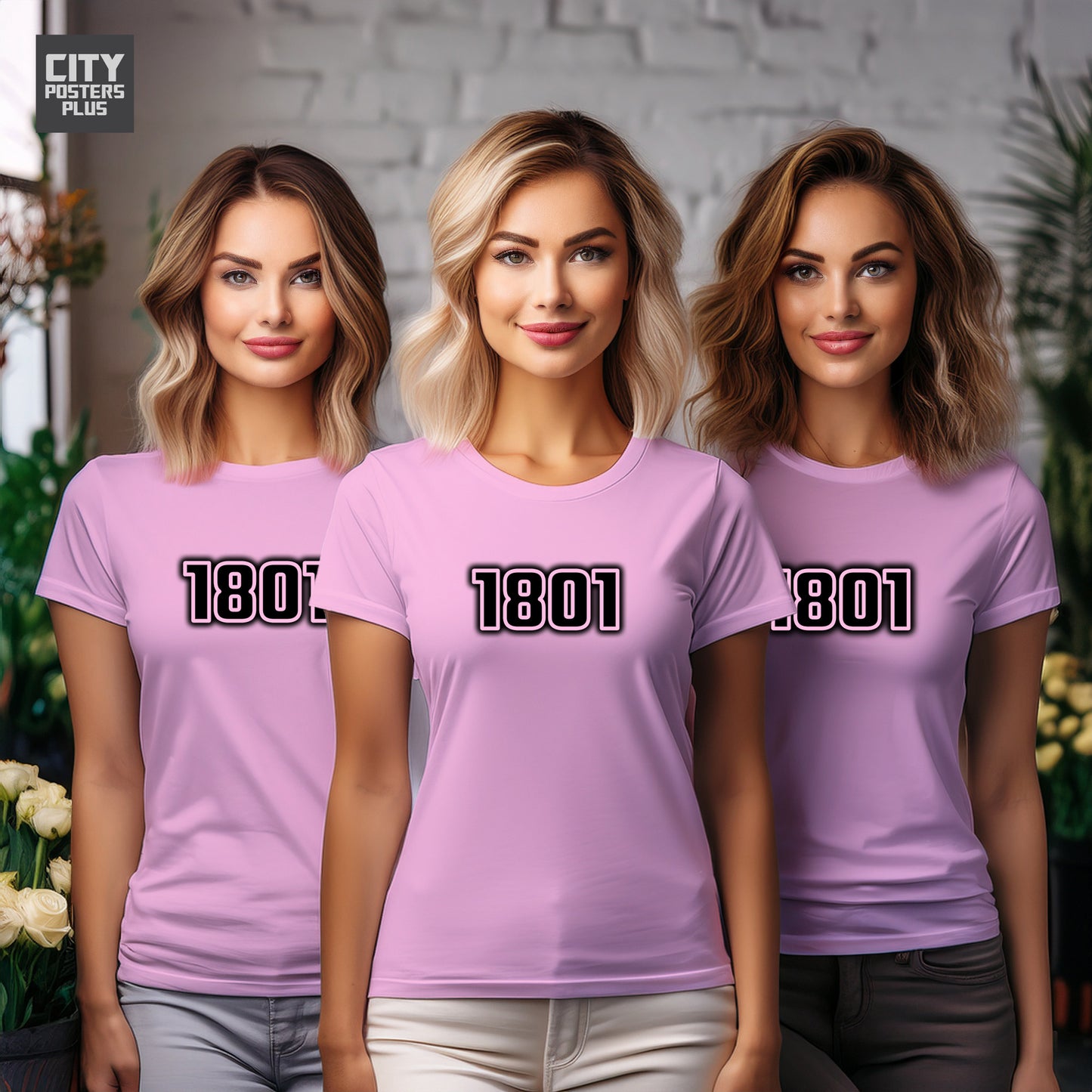 1801 Year Women T-Shirt (Light Pink)