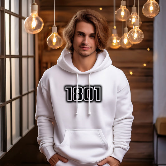 1801 Year Men Unisex Hoodie (White)