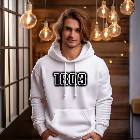 1803 Year Men Unisex Hoodie (White)