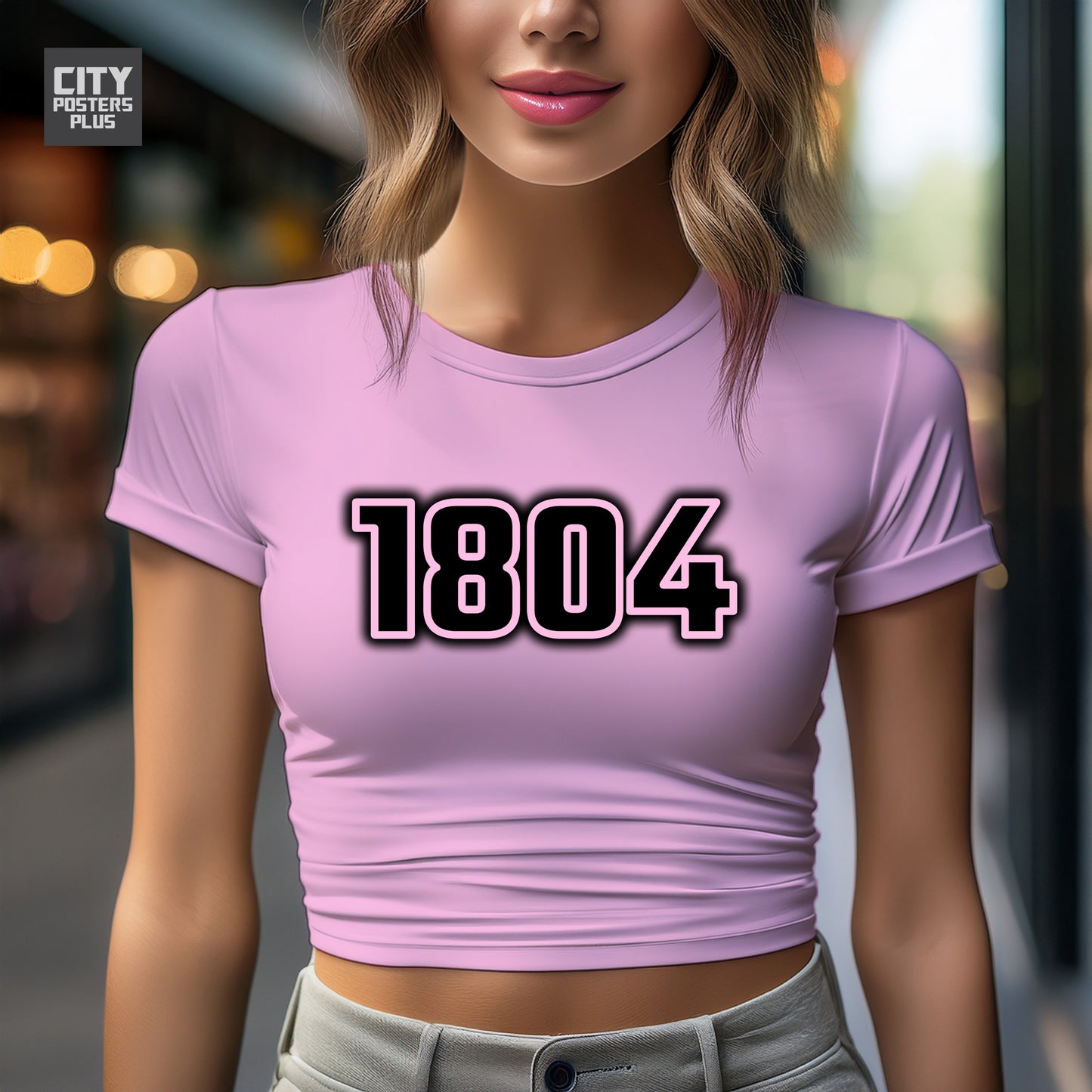 1804 Year Women Crop Top (Light Pink)