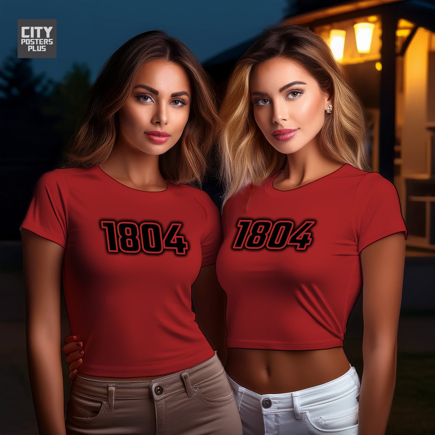 1804 Year Women Crop Top (Red)