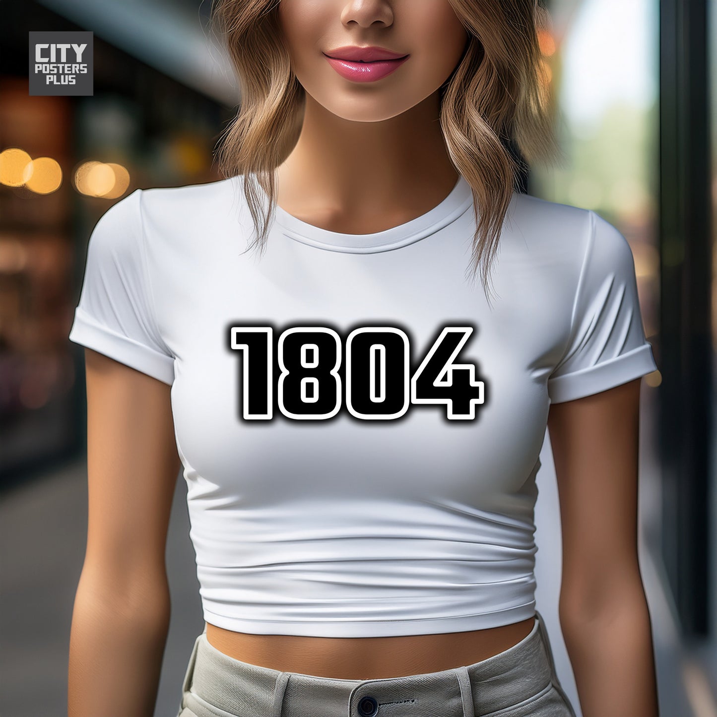 1804 Year Women Crop Top (White)