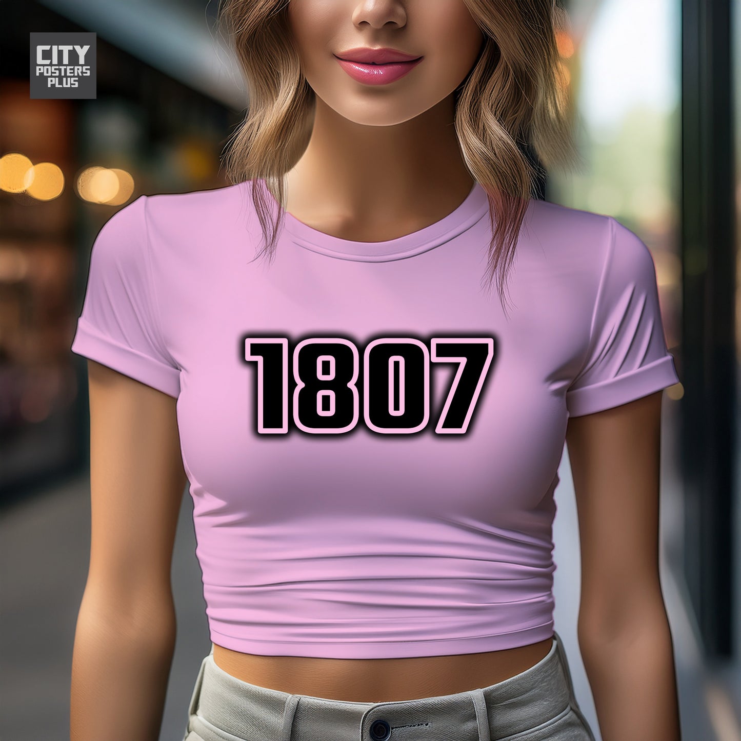 1807 Year Women Crop Top (Light Pink)