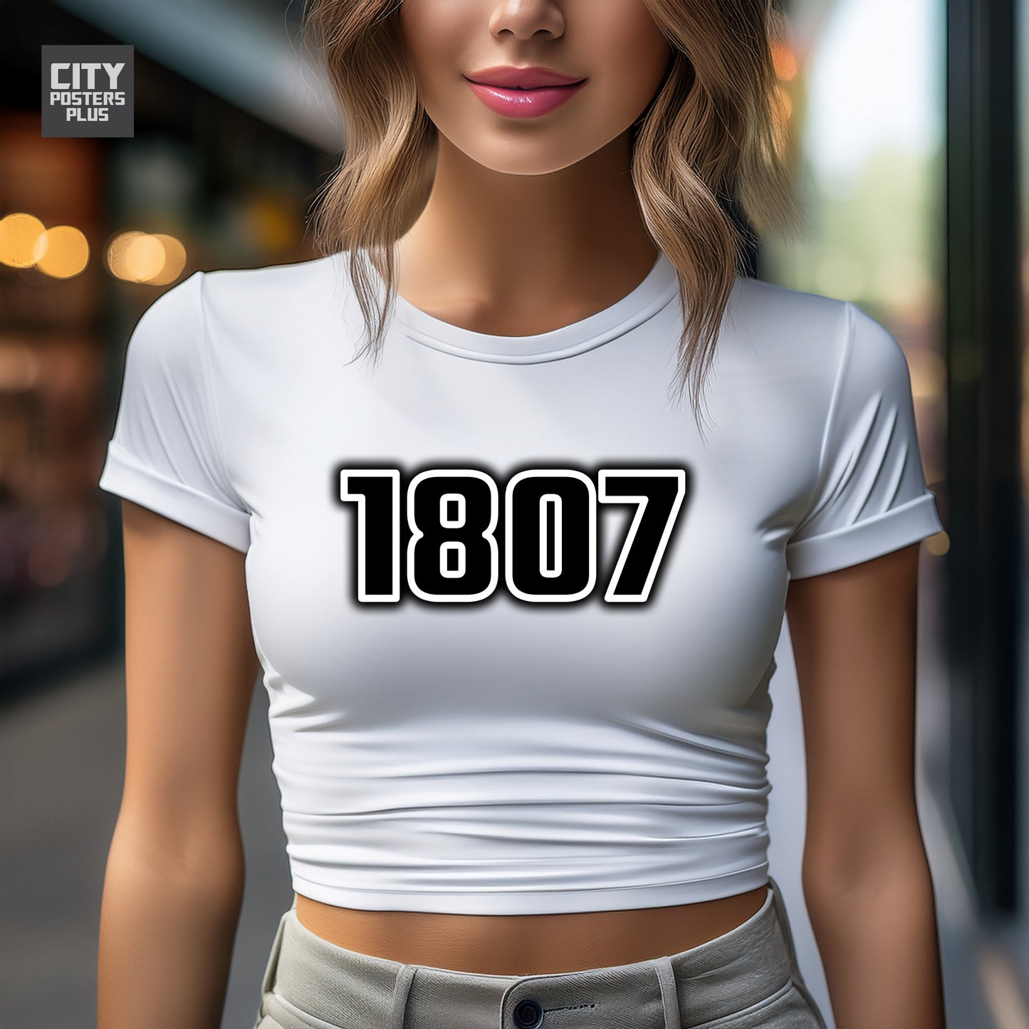 1807 Year Women Crop Top (White)