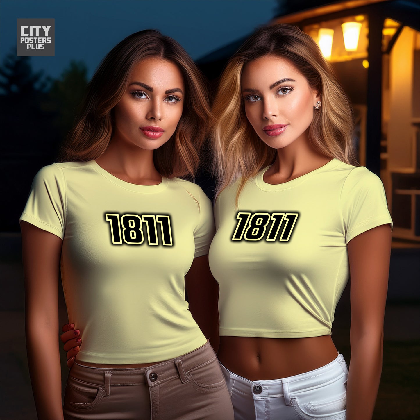 1811 Year Women Crop Top (Butter Yellow)