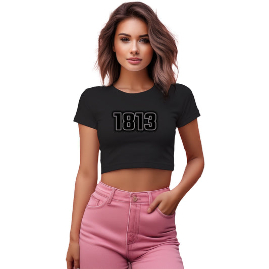 1813 Year Women Crop Top (Black)