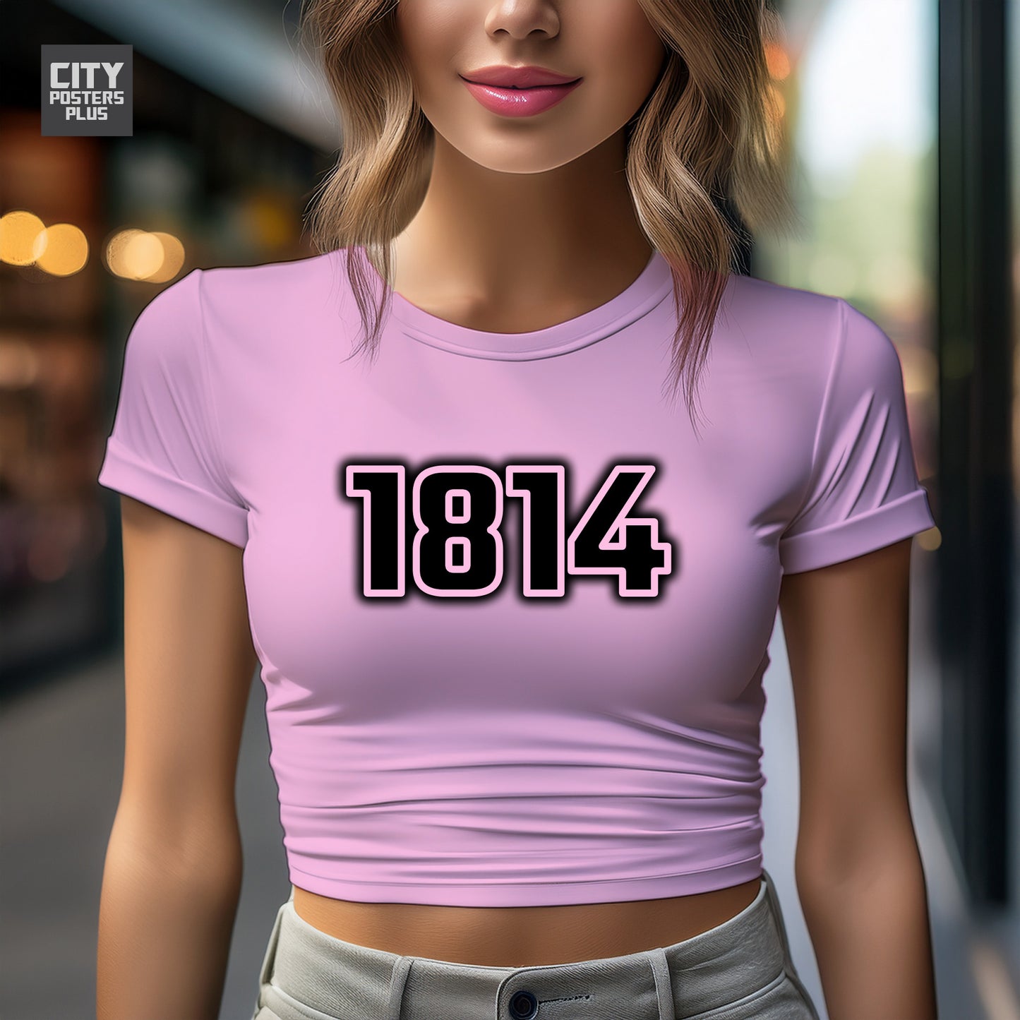 1814 Year Women Crop Top (Light Pink)