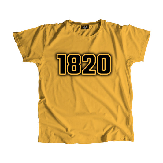 1820 Year Men Unisex T-Shirt (Golden Yellow)