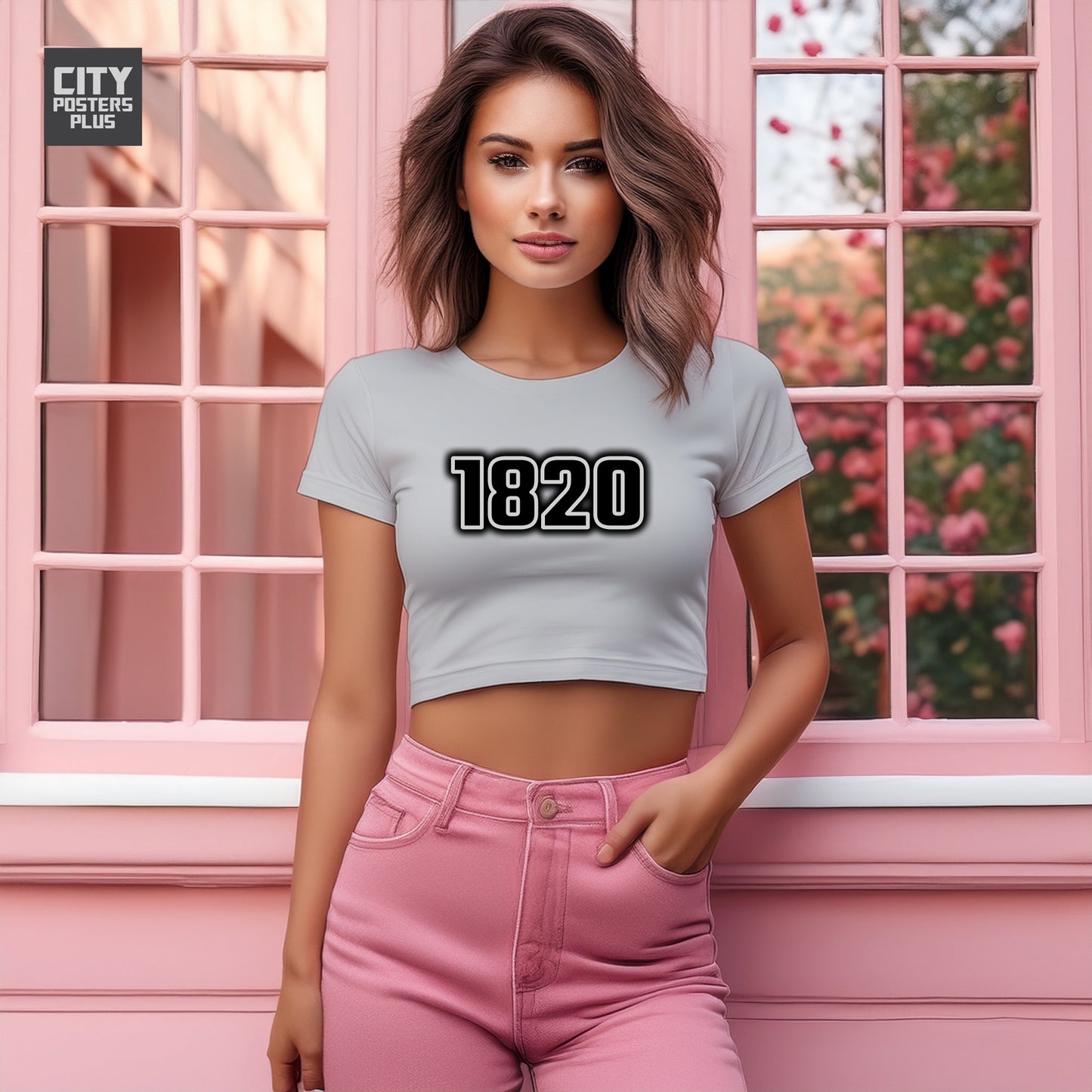 1820 Year Women Crop Top (Melange Grey)