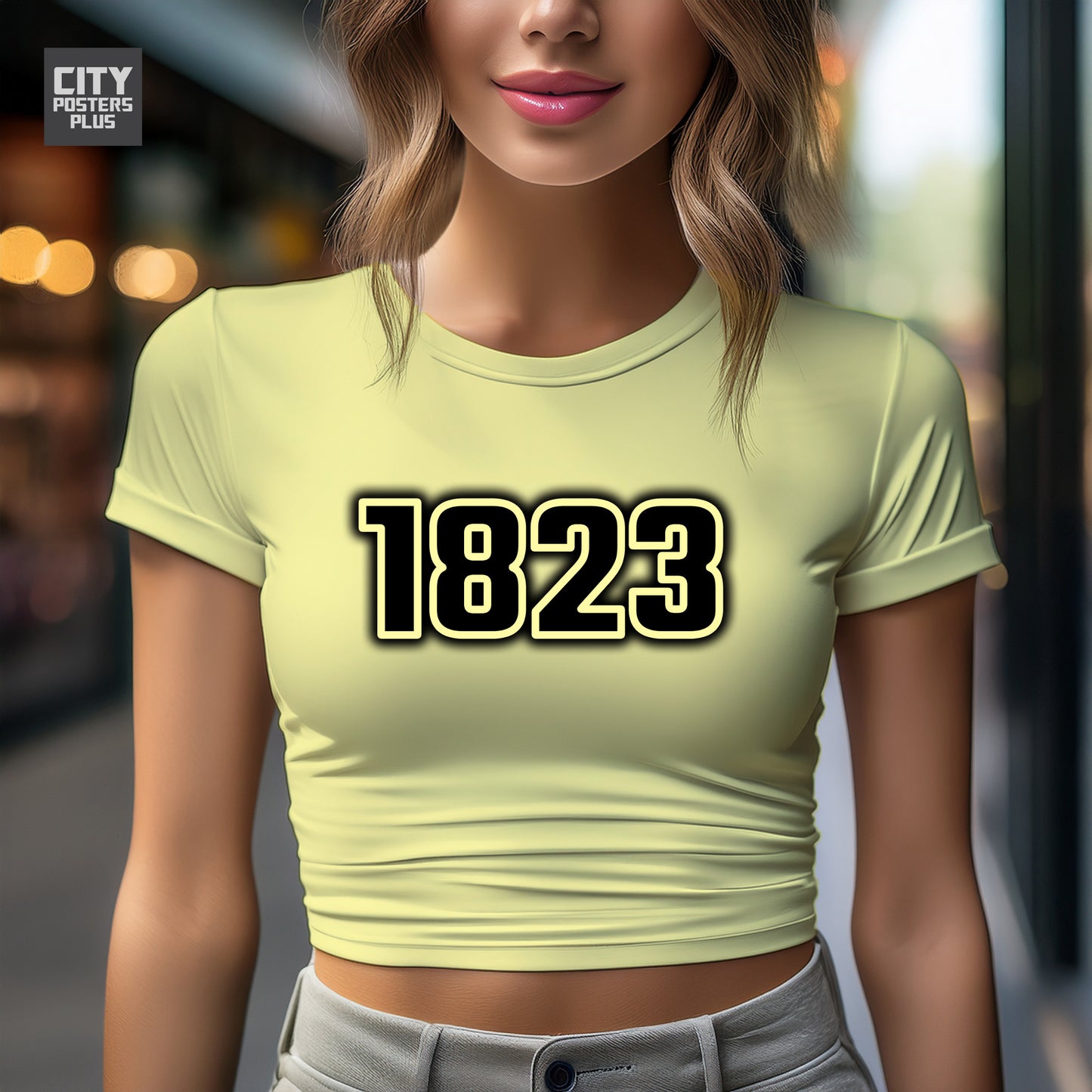 1823 Year Women Crop Top (Butter Yellow)