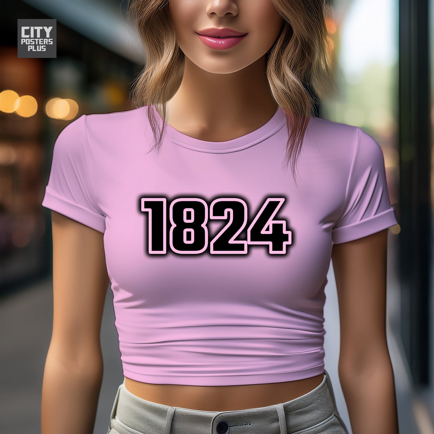 1824 Year Women Crop Top (Light Pink)