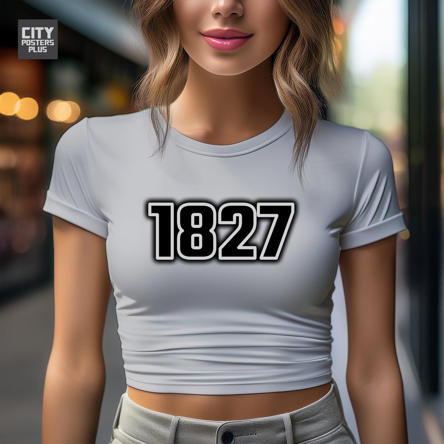 1827 Year Women Crop Top (Melange Grey)
