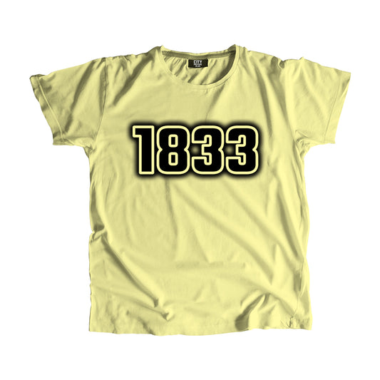 1833 Year Men Unisex T-Shirt (Butter Yellow)
