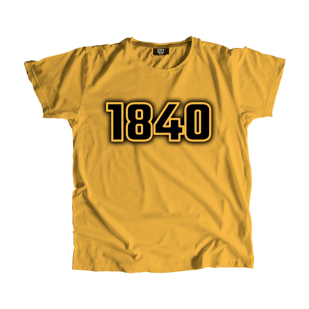 1840 Year Men Unisex T-Shirt (Golden Yellow)
